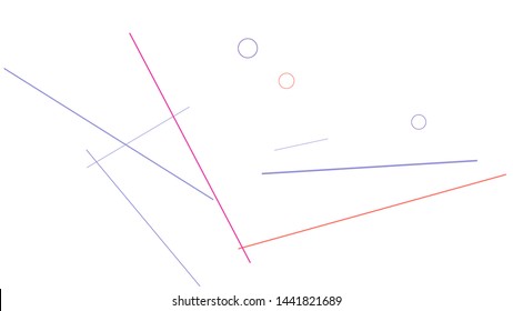 Geometric Memphis Background. Simple Pattern for Postcard, Print, Banner or Poster. Modern Abstract Background with Rings and Lines. Vector Texture in Trendy Minimalistic Style
