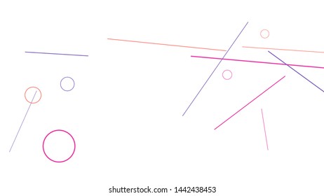 Geometric Memphis Background. Simple Pattern for Postcard, Print, Banner or Poster. Modern Abstract Background with Rings and Lines. Vector Texture in Trendy Minimalistic Style
