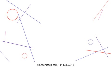 Geometric Memphis Background. Simple Pattern for Postcard, Print, Banner or Poster. Modern Abstract Background with Rings and Lines. Vector Texture in Trendy Minimalistic Style