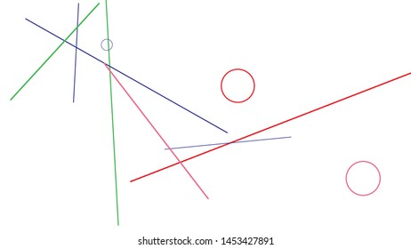 Geometric Memphis Background. Simple Pattern for Postcard, Print, Banner or Poster. Modern Abstract Background with Rings and Lines. Vector Texture in Trendy Minimalistic Style
