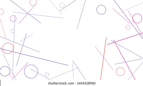 Geometric Memphis Background. Simple Pattern for Postcard, Print, Banner or Poster. Modern Abstract Background with Rings and Lines. Vector Texture in Trendy Minimalistic Style
