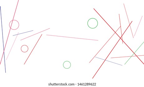 Geometric Memphis Background. Simple Pattern for Postcard, Print, Banner or Poster. Modern Abstract Background with Rings and Lines. Vector Texture in Trendy Minimalistic Style
