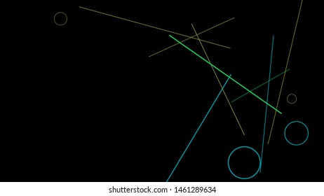 Geometric Memphis Background. Simple Pattern for Postcard, Print, Banner or Poster. Modern Abstract Background with Rings and Lines. Vector Texture in Trendy Minimalistic Style
