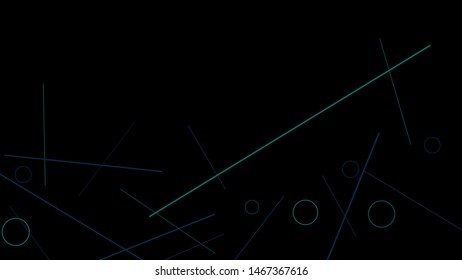 Geometric Memphis Background. Simple Pattern for Postcard, Print, Banner or Poster. Modern Abstract Background with Rings and Lines. Vector Texture in Trendy Minimalistic Style
