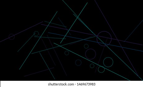 Geometric Memphis Background. Simple Pattern for Postcard, Print, Banner or Poster. Modern Abstract Background with Rings and Lines. Vector Texture in Trendy Minimalistic Style
