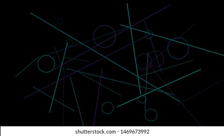 Geometric Memphis Background. Simple Pattern for Postcard, Print, Banner or Poster. Modern Abstract Background with Rings and Lines. Vector Texture in Trendy Minimalistic Style
