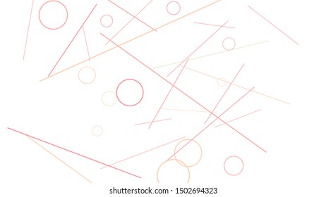 Geometric Memphis Background. Simple Pattern for Postcard, Print, Banner or Poster. Modern Abstract Background with Rings and Lines. Vector Texture in Trendy Minimalistic Style
