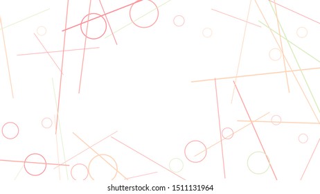 Geometric Memphis Background. Simple Pattern for Postcard, Print, Banner or Poster. Modern Abstract Background with Rings and Lines. Vector Texture in Trendy Minimalistic Style
