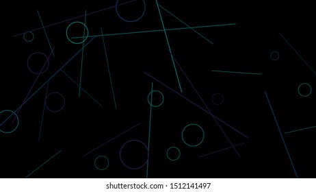 Geometric Memphis Background. Simple Pattern for Postcard, Print, Banner or Poster. Modern Abstract Background with Rings and Lines. Vector Texture in Trendy Minimalistic Style

