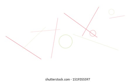 Geometric Memphis Background. Simple Pattern for Postcard, Print, Banner or Poster. Modern Abstract Background with Rings and Lines. Vector Texture in Trendy Minimalistic Style

