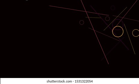 Geometric Memphis Background. Simple Pattern for Postcard, Print, Banner or Poster. Modern Abstract Background with Rings and Lines. Vector Texture in Trendy Minimalistic Style
