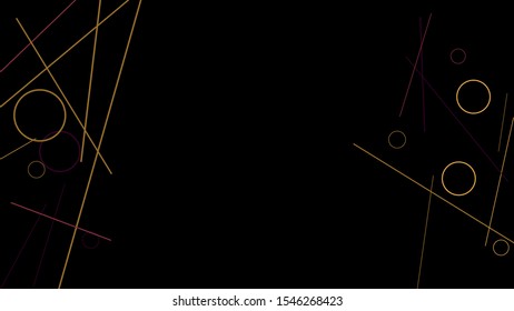 Geometric Memphis Background. Simple Pattern for Postcard, Print, Banner or Poster. Modern Abstract Background with Rings and Lines. Vector Texture in Trendy Minimalistic Style
