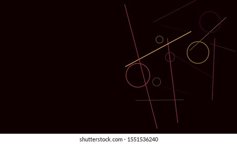 Geometric Memphis Background. Simple Pattern for Postcard, Print, Banner or Poster. Modern Abstract Background with Rings and Lines. Vector Texture in Trendy Minimalistic Style
