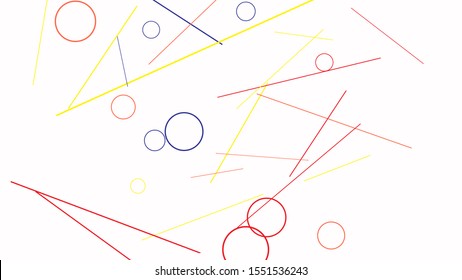 Geometric Memphis Background. Simple Pattern for Postcard, Print, Banner or Poster. Modern Abstract Background with Rings and Lines. Vector Texture in Trendy Minimalistic Style
