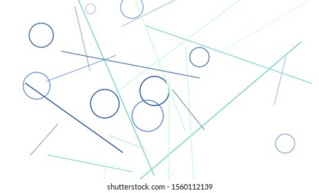 Geometric Memphis Background. Simple Pattern for Postcard, Print, Banner or Poster. Modern Abstract Background with Rings and Lines. Vector Texture in Trendy Minimalistic Style
