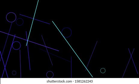 Geometric Memphis Background. Simple Pattern for Postcard, Print, Banner or Poster. Modern Abstract Background with Rings and Lines. Vector Texture in Trendy Minimalistic Style
