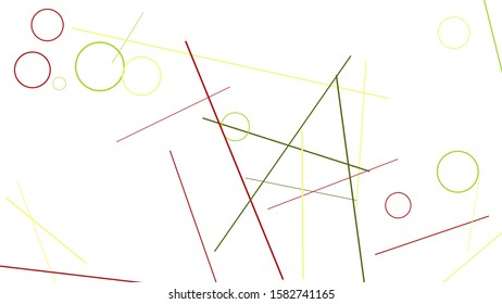 Geometric Memphis Background. Simple Pattern for Postcard, Print, Banner or Poster. Modern Abstract Background with Rings and Lines. Vector Texture in Trendy Minimalistic Style
