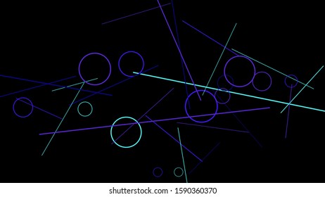 Geometric Memphis Background. Simple Pattern for Postcard, Print, Banner or Poster. Modern Abstract Background with Rings and Lines. Vector Texture in Trendy Minimalistic Style
