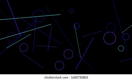 Geometric Memphis Background. Simple Pattern for Postcard, Print, Banner or Poster. Modern Abstract Background with Rings and Lines. Vector Texture in Trendy Minimalistic Style
