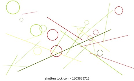 Geometric Memphis Background. Simple Pattern for Postcard, Print, Banner or Poster. Modern Abstract Background with Rings and Lines. Vector Texture in Trendy Minimalistic Style
