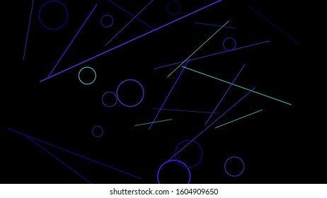 Geometric Memphis Background. Simple Pattern for Postcard, Print, Banner or Poster. Modern Abstract Background with Rings and Lines. Vector Texture in Trendy Minimalistic Style

