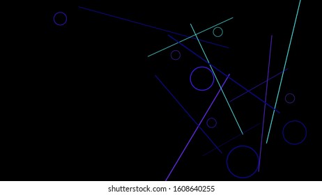 Geometric Memphis Background. Simple Pattern for Postcard, Print, Banner or Poster. Modern Abstract Background with Rings and Lines. Vector Texture in Trendy Minimalistic Style
