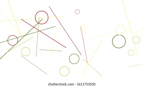 Geometric Memphis Background. Simple Pattern for Postcard, Print, Banner or Poster. Modern Abstract Background with Rings and Lines. Vector Texture in Trendy Minimalistic Style
