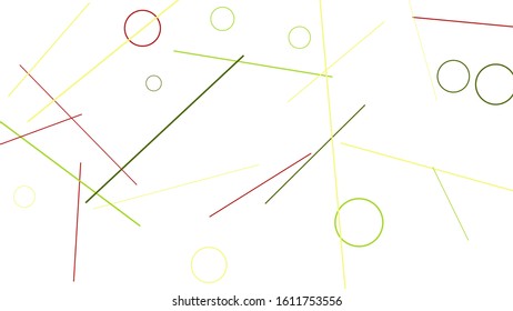 Geometric Memphis Background. Simple Pattern for Postcard, Print, Banner or Poster. Modern Abstract Background with Rings and Lines. Vector Texture in Trendy Minimalistic Style
