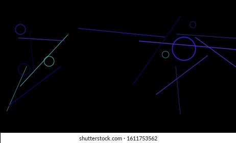 Geometric Memphis Background. Simple Pattern for Postcard, Print, Banner or Poster. Modern Abstract Background with Rings and Lines. Vector Texture in Trendy Minimalistic Style
