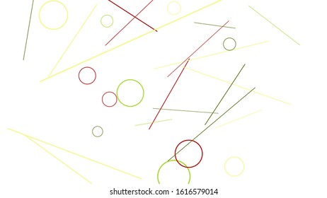 Geometric Memphis Background. Simple Pattern for Postcard, Print, Banner or Poster. Modern Abstract Background with Rings and Lines. Vector Texture in Trendy Minimalistic Style
