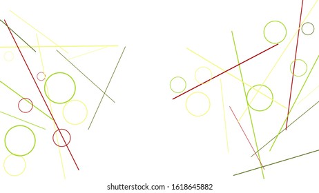 Geometric Memphis Background. Simple Pattern for Postcard, Print, Banner or Poster. Modern Abstract Background with Rings and Lines. Vector Texture in Trendy Minimalistic Style
