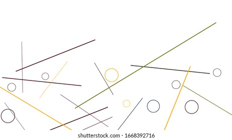 Geometric Memphis Background. Simple Pattern for Postcard, Print, Banner or Poster. Modern Abstract Background with Rings and Lines. Vector Texture in Trendy Minimalistic Style
