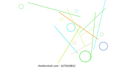 Geometric Memphis Background. Simple Pattern for Postcard, Print, Banner or Poster. Modern Abstract Background with Rings and Lines. Vector Texture in Trendy Minimalistic Style
