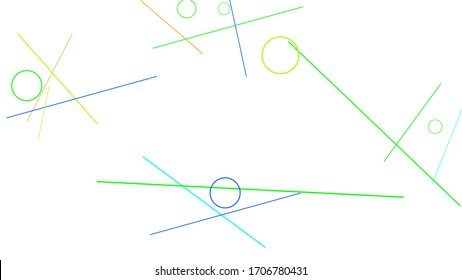 Geometric Memphis Background. Simple Pattern for Postcard, Print, Banner or Poster. Seamless texture. Modern Abstract Background with Rings and Lines. Vector Texture in Trendy Minimalistic Style
