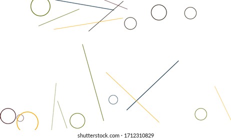 Geometric Memphis Background. Simple Pattern for Postcard, Print, Banner or Poster. Seamless texture. Modern Abstract Background with Rings and Lines. Vector Texture in Trendy Minimalistic Style
