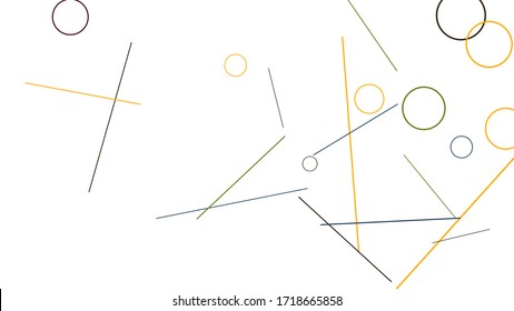 Geometric Memphis Background. Simple Pattern for Postcard, Print, Banner or Poster. Seamless texture. Modern Abstract Background with Rings and Lines. Vector Texture in Trendy Minimalistic Style
