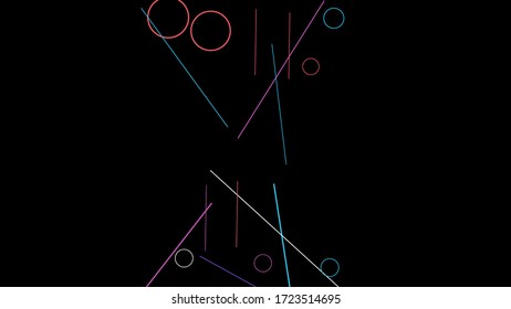 Geometric Memphis Background. Simple Pattern for Postcard, Print, Banner or Poster. Modern Abstract Background with Rings and Lines. Vector Texture in Trendy Minimalistic Style
