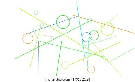 Geometric Memphis Background. Simple Pattern for Postcard, Print, Banner or Poster. Modern Abstract Background with Rings and Lines. Vector Texture in Trendy Minimalistic Style
