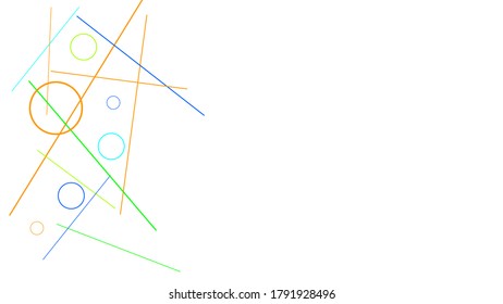 Geometric Memphis Background. Simple Pattern for Postcard, Print, Banner or Poster. Modern Abstract Background with Rings and Lines. Vector Texture in Trendy Minimalistic Style

