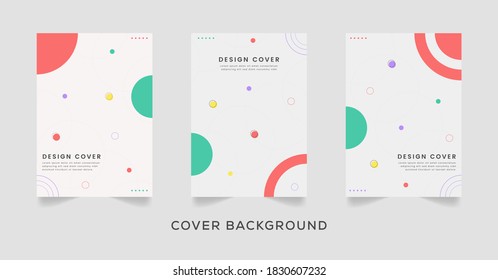 Geometric memphis cover background premium vector