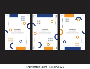 Plantilla de fondo de portada de mempos geométricos