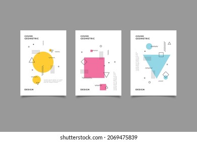 geometric memphis cover collection vector illustration eps 10
