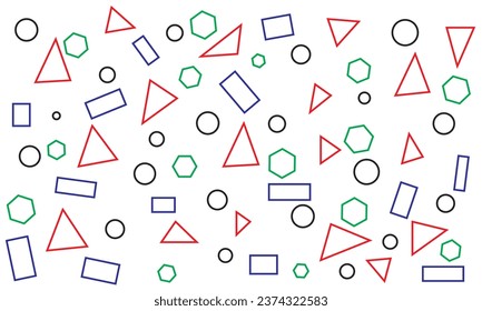 Geometric Memphis Design, Minimal Seamless Cover, Vector Design. 