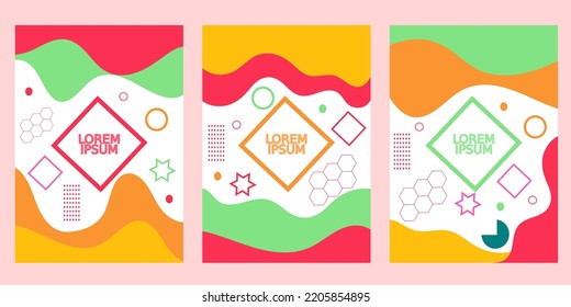 Geometric Memphis Design. Modern abstract background. Colorful Trend Neo Memphis geometric pattern. Vector illustration with geometric element in memphis style and colorful.