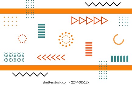 Geometric Memphis Design. Modern abstract background. Trendy template for social networks, vector illustration.