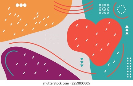 Geometric Memphis Design. Modern abstract background. Colorful Trend Neo Memphis geometric pattern. Abstract fun color pattern . Background for printing brochure, poster.