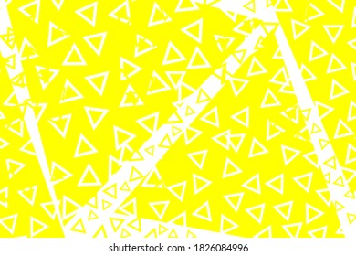Geometric memphis design pattern, yellow color triangular vector background. Simple memphis pattern of repeat triangle geometric figures, soft yellow style for wrapping paper, wall art or banner