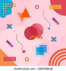 Geometric Memphis Pattern for Background or Cover Design and Presentation Templates