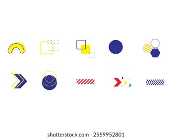 Geometric Memphis Shape Element Set