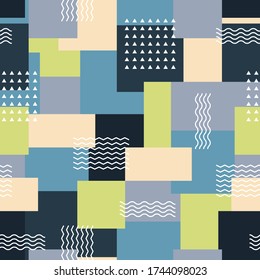 geometric memphis style seamless pattern illustration design